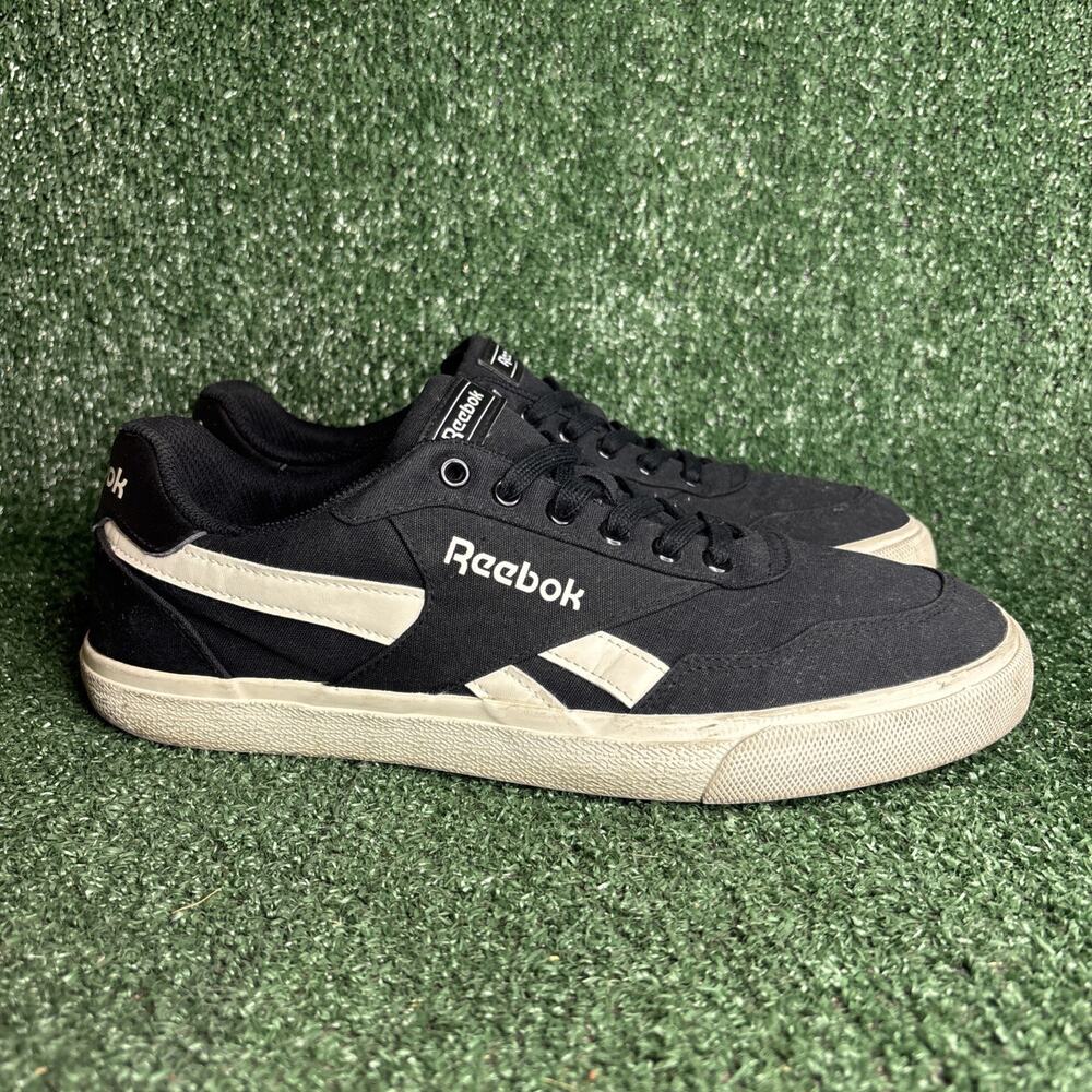 Reebok Mens Court Advance Black Canvas Casual Shoes Sneakers Size‎ 12